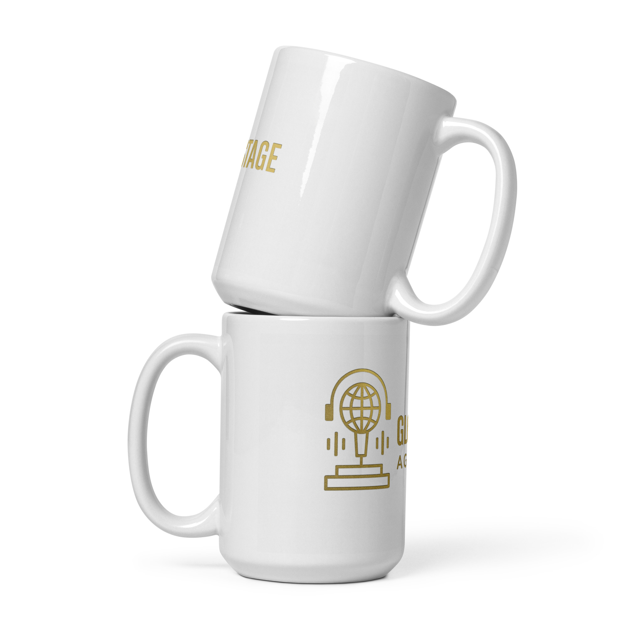 Witte glanzende koffietas / mok - Afbeelding 3